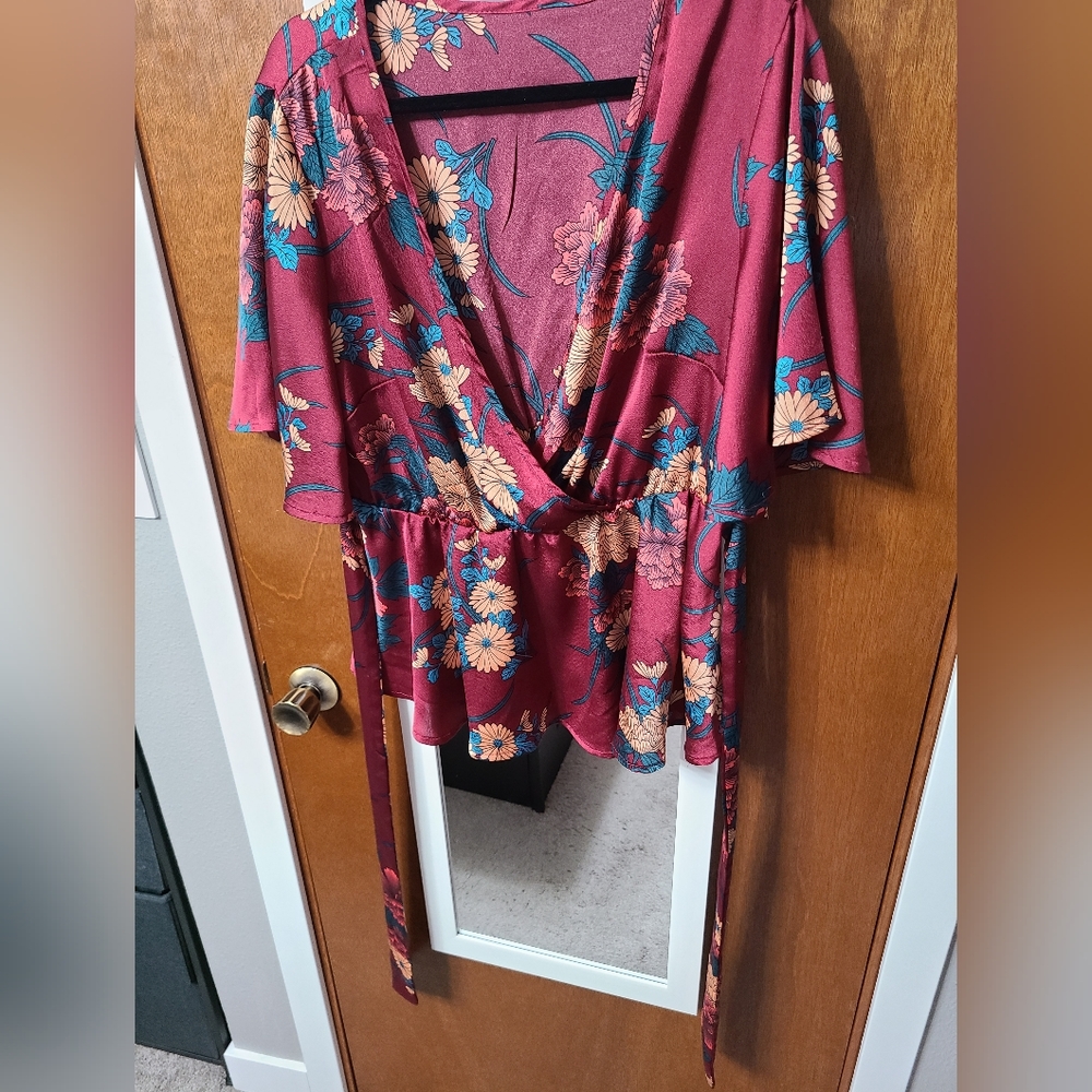 Floral Print Peplum Top